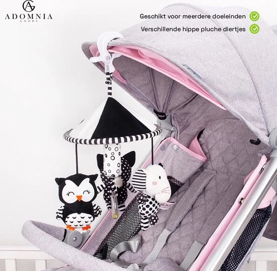 AdomniaGoods - Baby Mobiel - Baby Spiraal - Baby Speelgoed - Box Speelgoed - Babygym - Maxi Cosi Speeltje - Zwart/wit 11 AdomniaGoods - Baby Mobiel - Baby Spiraal - Baby Speelgoed - Box Speelgoed - Babygym - Maxi Cosi Speeltje - Zwart/wit - Afbeelding 11