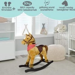 Trend24 Hobbelpaard - Schommelpaard - Hobbeldier - 74 X 30 X 64 Cm - Hout - Max 50KG -Babygyms || hobbelfiguren || vormenstoven Winkel 550x538 7