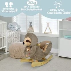 Infantastic Hobbelpaard - Hobbeldier - Schommelpaard - Vanaf 10 Maanden - Met Geluid - 61 X 32 X 52 Cm - Pluche - Bruin -Babygyms || hobbelfiguren || vormenstoven Winkel 550x540 10