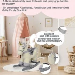 Infantastic-schommeldier, Schommel Eenhoorn, Hobbel Eenhoorn-schommel Paard- Muziekfunctie -Babygyms || hobbelfiguren || vormenstoven Winkel 550x541 13