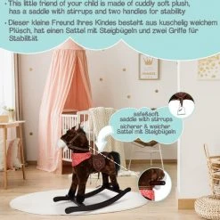 Infantastic GoodVibes - Hobbelpaard Voor Kinderen - Schommelpaard - Stevige Constructie - Knuffelzacht Met Geluidseffecten - Andalusiër Donkerbruin -Babygyms || hobbelfiguren || vormenstoven Winkel 550x541 19
