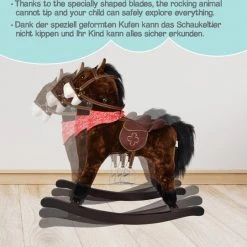 Infantastic GoodVibes - Hobbelpaard Voor Kinderen - Schommelpaard - Stevige Constructie - Knuffelzacht Met Geluidseffecten - Andalusiër Donkerbruin -Babygyms || hobbelfiguren || vormenstoven Winkel 550x541 20