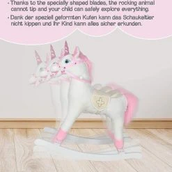 Infantastic Hobbelpaard - Hobbeldier - Schommelpaard - Vanaf 1 Jaar - Met Geluid - 74 X 30 X 64 Cm - Pluche - Roze -Babygyms || hobbelfiguren || vormenstoven Winkel 550x541 7