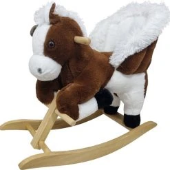 Playwood Pluche Hobbelpaard Steigerend Schommelpaard Met Geluid