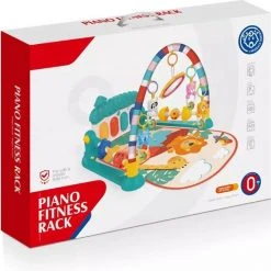 Buxibo - Baby Gym Safari Dieren - Speelkleed Met Speeltjes En Piano - Speelmat Met 4 Speeldieren & Spiegel - Interactief - Met Boog - Multikleur -Babygyms || hobbelfiguren || vormenstoven Winkel 550x549 2