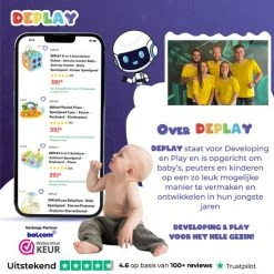 DEPLAY Luxe BabyGym - Baby Speelgoed - Projector Sterrenhemel - Speelmat Baby - Speelkleed - Educatief -Babygyms || hobbelfiguren || vormenstoven Winkel 550x549