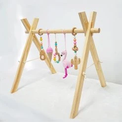 Louas Loua's Favorites Houten Babygym Roze Met Gehaakte En Houten Speeltjes - Gehaakte - Babyspeelgoed - Baby Speelgoed 0 Jaar - Babygym Hout - Baby Gym - Flamingo - Baby Speelrek - Baby Rek -Babygyms || hobbelfiguren || vormenstoven Winkel 550x550 28