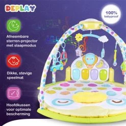 DEPLAY Luxe BabyGym - Baby Speelgoed - Projector Sterrenhemel - Speelmat Baby - Speelkleed - Educatief -Babygyms || hobbelfiguren || vormenstoven Winkel 550x550 30