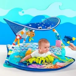 Baby Speeldeken Met Speelboog - Blauw -Babygyms || hobbelfiguren || vormenstoven Winkel 550x550 475