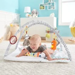 Babygym, Baby Cadeau - Jongen & Meisje, Dierenvriendjes Speelmat, Interactief Speelgoed – Multikleuren -Babygyms || hobbelfiguren || vormenstoven Winkel 550x550 550
