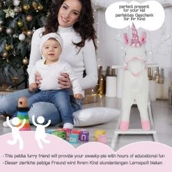 Infantastic Hobbelpaard - Hobbeldier - Schommelpaard - Vanaf 1 Jaar - Met Geluid - 74 X 30 X 64 Cm - Pluche - Roze -Babygyms || hobbelfiguren || vormenstoven Winkel 550x550 642