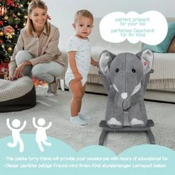 Infantastic GoodVibes - Hobbelpaard Voor Baby En Kind - Schommel Olifant - Stevige Constructie - Knuffelzacht Met Geluidseffecten - Grijs -Babygyms || hobbelfiguren || vormenstoven Winkel 550x550 658