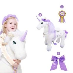 PonyCycle Luxe Speelgoed - Rijpaard Eenhoorn Groot K41 -Babygyms || hobbelfiguren || vormenstoven Winkel 550x550 693