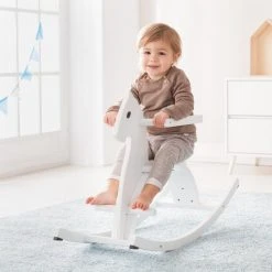 Howa Schommelpaard Van Hout Met Afneembare Steun, Wit Gelakt 55941 -Babygyms || hobbelfiguren || vormenstoven Winkel 550x550 762