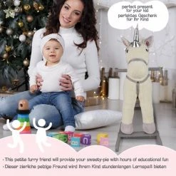 Infantastic GoodVibes - Hobbelpaard Voor Kinderen - Schommelpaard Silver Unicorn - Stevige Constructie - Knuffelzacht Met Geluidseffecten - Zilveren Eenhoorn -Babygyms || hobbelfiguren || vormenstoven Winkel 550x550 786