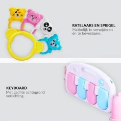 Buxibo 3in1 Babygym - Speelkleed Baby - Muzikale Activity Gym - Inclusief Lengte Indicatie - Roze - 56x81x45 CM -Babygyms || hobbelfiguren || vormenstoven Winkel 550x550 91