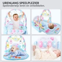 Buxibo 3in1 Babygym - Speelkleed Baby - Muzikale Activity Gym - Inclusief Lengte Indicatie - Roze - 56x81x45 CM -Babygyms || hobbelfiguren || vormenstoven Winkel 550x550 92
