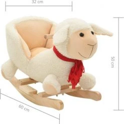 VidaXL Hobbeldier Schaap Met Rugleuning 60x32x50 Cm Pluche Wit -Babygyms || hobbelfiguren || vormenstoven Winkel 550x551 6