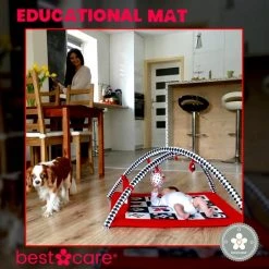 BabySenses For BestCare Contrasterende Educatieve Premium Babymat - Vormen | Rood, Zwart En Wit | 77x77x40cm | + 0m | Montessori Speelgoed | 100% Katoen | Machine Wasbaar | Oeko Tex Standard 100 -Babygyms || hobbelfiguren || vormenstoven Winkel 550x552 10