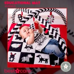 BabySenses For BestCare Contrasterende Educatieve Premium Babymat - Dieren | Rood, Zwart En Wit | 77x77x40cm | + 0m | Montessorispeelgoed | 100% Katoen | Machinewasbaar | Oeko Tex Standard 100 -Babygyms || hobbelfiguren || vormenstoven Winkel 550x552 21
