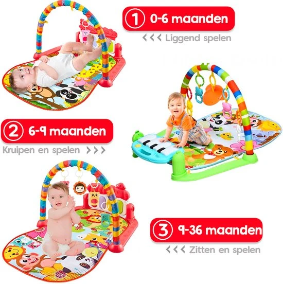 Allerion® Allerion Babygym – Speeltjes En Hangers – Baby Speelgoed – Met Speelmat - Vanaf 0 Jaar 7 Allerion® Allerion Babygym – Speeltjes En Hangers – Baby Speelgoed – Met Speelmat - Vanaf 0 Jaar - Afbeelding 7