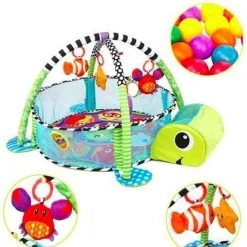 MIRO Babygym Schildpad 3 In 1 Speelmat + Ballenbak 0 Tot 2 Jaar Fairchild -Babygyms || hobbelfiguren || vormenstoven Winkel 550x555