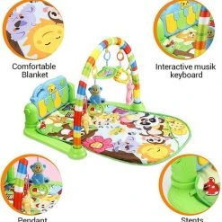 Deluxe HB Babygym - Zinaps Music Activity Mat, Baby Play Mat, Fitness Crawling Mat Met Soft Play Arch And Piano, Speel Boog Met 5 Verwijderbare Speelgoed Van 0 Maanden (groen) (WK 02129) -Babygyms || hobbelfiguren || vormenstoven Winkel 550x560 2