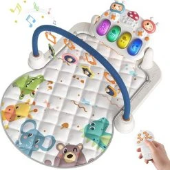 Babygym, Baby Cadeau - Jongen & Meisje, Dierenvriendjes Speelmat, Interactief Speelgoed - Multikleuren. -Babygyms || hobbelfiguren || vormenstoven Winkel 550x561 1