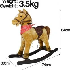 Trend24 Hobbelpaard - Schommelpaard - Hobbeldier - 74 X 30 X 64 Cm - Hout - Max 50KG -Babygyms || hobbelfiguren || vormenstoven Winkel 550x563 2