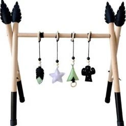 Merkloos Babygym Hout Zwart