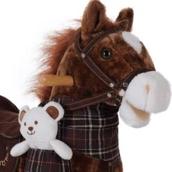 Merkloos Spielwerk Schommelstoel Kinderen Paard Met Stojgbeugels -Babygyms || hobbelfiguren || vormenstoven Winkel 550x563 3