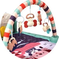 Merkloos Muziek Baby Mat Met Speeltjes En Piano Voor Baby 0-2 Jaar - Babymat - Baby Speelmat - Interactief Speelmat Met Kleine Speeltjes En Centimers Turquoise -Babygyms || hobbelfiguren || vormenstoven Winkel 550x566 1