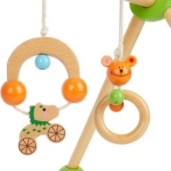 Bieco Toys My First Gym Oranje Groen Houten Babygym 23000012 -Babygyms || hobbelfiguren || vormenstoven Winkel 550x567 1