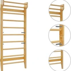 VidaXL Wandklimrek 80x15,8x195 Cm Hout