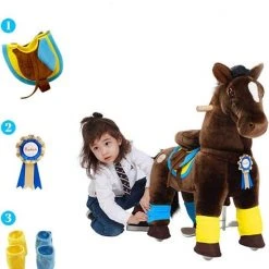 PonyCycle Luxe Speelgoed - Rijpaard Donkerbruin Klein K35 -Babygyms || hobbelfiguren || vormenstoven Winkel 550x569 10