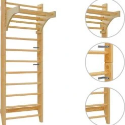 VidaXL Wandklimrek 80x55x220 Cm Hout