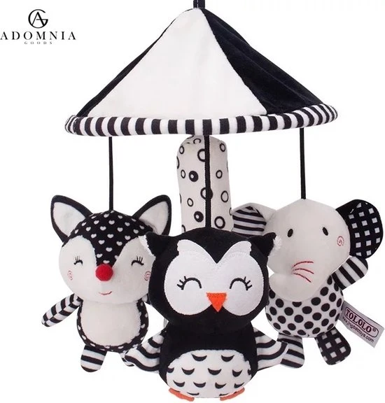 AdomniaGoods - Baby Mobiel - Baby Spiraal - Baby Speelgoed - Box Speelgoed - Babygym - Maxi Cosi Speeltje - Zwart/wit 6 AdomniaGoods - Baby Mobiel - Baby Spiraal - Baby Speelgoed - Box Speelgoed - Babygym - Maxi Cosi Speeltje - Zwart/wit - Afbeelding 6