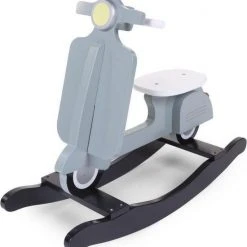 Childhome CHILDWOOD - SCHOMMEL SCOOTER MINT BLAUW/ZWART -Babygyms || hobbelfiguren || vormenstoven Winkel 550x577