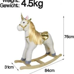 Infantastic® Hobbelpaard - Vanaf 1 Jaar - Met Geluidseffecten - Schommelspeelgoed - Gouden Eenhoorn -Babygyms || hobbelfiguren || vormenstoven Winkel 550x579 4