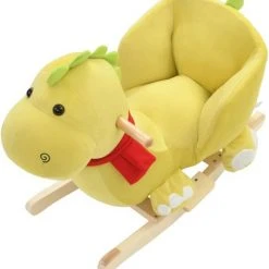 VidaXL Hobbeldier Draak Met Rugleuning 60x32x53 Cm Pluche Limegroen -Babygyms || hobbelfiguren || vormenstoven Winkel 550x579 6