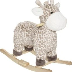 Merkloos Schommelpaard - Giraffe - Bruin - 64 X 55 X 33 Cm - Schommeldier
