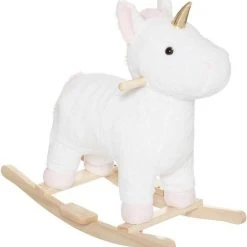 Merkloos Schommelpaard - Eenhoorn - Wit - 64 X 55 X 33 Cm -Babygyms || hobbelfiguren || vormenstoven Winkel 550x590 3