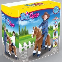 PonyCycle Zwart Met Witte Bles, Klein - U326 -Babygyms || hobbelfiguren || vormenstoven Winkel 550x608 4