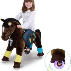 PonyCycle Luxe Speelgoed - Rijpaard Donkerbruin Groot K45 -Babygyms || hobbelfiguren || vormenstoven Winkel 550x614 4
