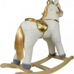 Infantastic GoodVibes - Hobbelpaard Voor Kinderen - Schommelpaard Unicorn - Stevige Constructie - Knuffelzacht Met Geluidseffecten - Gouden Eenhoorn -Babygyms || hobbelfiguren || vormenstoven Winkel 550x621 3