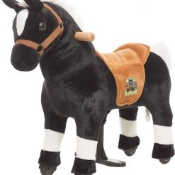 Animal Riding Paard Mararadscha Zwart XS / Mini Rijdend Paardenspeelgoed - Paardenspeelgoed - Zadelhoogte 44 CM - Verstelbaar Pedaal 3 Standen. Afneembaar Zadel.