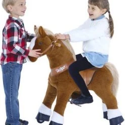 PonyCycle Lichtbruin Met Witte Bles, Groot - Ux424‎‎ -Babygyms || hobbelfiguren || vormenstoven Winkel 550x627