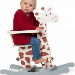 Childhome Hobbelfiguur Giraf Hout 69 Cm Wit/grijs -Babygyms || hobbelfiguren || vormenstoven Winkel 550x638 1