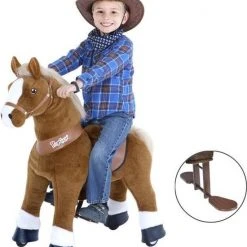 PonyCycle Lichtbruin Met Witte Bles, Groot - Ux424‎‎ -Babygyms || hobbelfiguren || vormenstoven Winkel 550x640