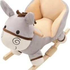 VidaXL Hobbeldier Aap Met Rugleuning 60x32x55 Cm Pluche Grijs -Babygyms || hobbelfiguren || vormenstoven Winkel 550x646 1